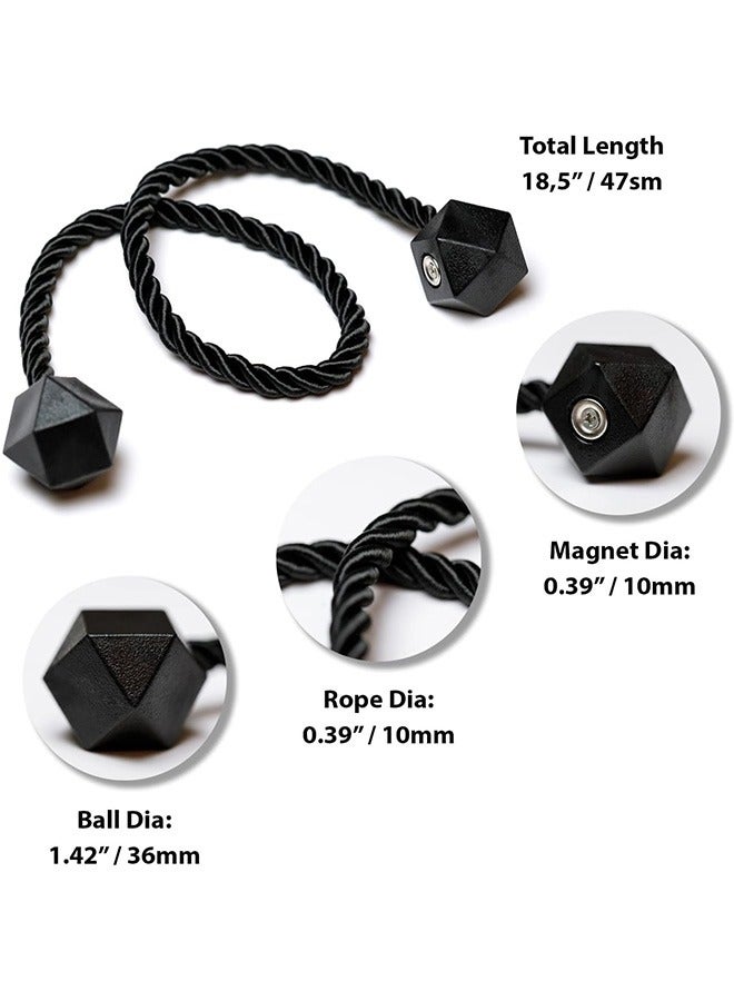 2Pcs Magnetic Curtain Tiebacks For Curtain & Blind Accessories,Curtains Holder&Curtain Tieback Hooks (black)  - Image 3