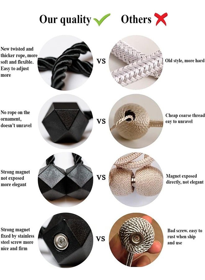 2Pcs Magnetic Curtain Tiebacks For Curtain & Blind Accessories,Curtains Holder&Curtain Tieback Hooks (black)  - Image 4