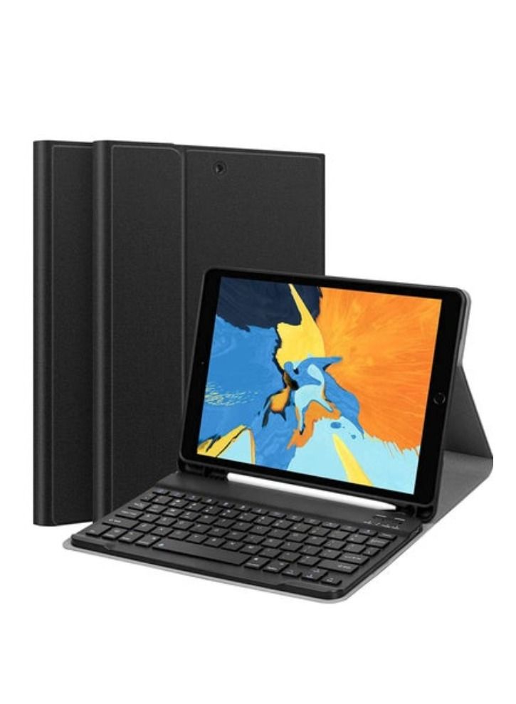 ACLIX New Bluetooth Keyboard Case For IPad 9th Generation 2021 8th Gen 7th Gen 10.2 Inch Detachable Wireless With Pencil Holder Stand Folio Cover Black - Image 1