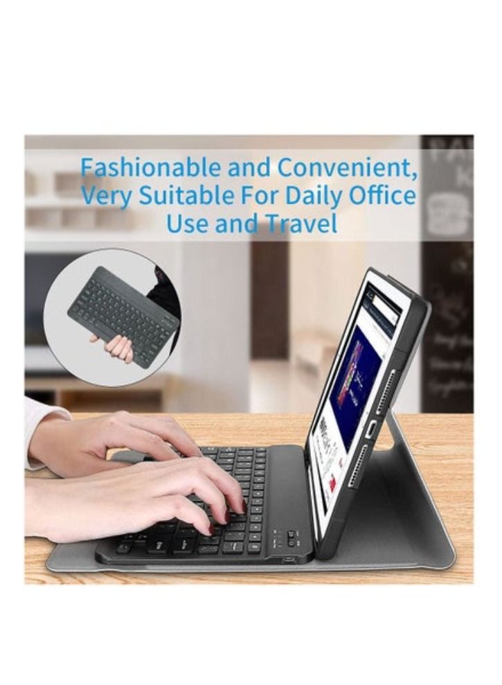 ACLIX New Bluetooth Keyboard Case For IPad 9th Generation 2021 8th Gen 7th Gen 10.2 Inch Detachable Wireless With Pencil Holder Stand Folio Cover Black - Image 4