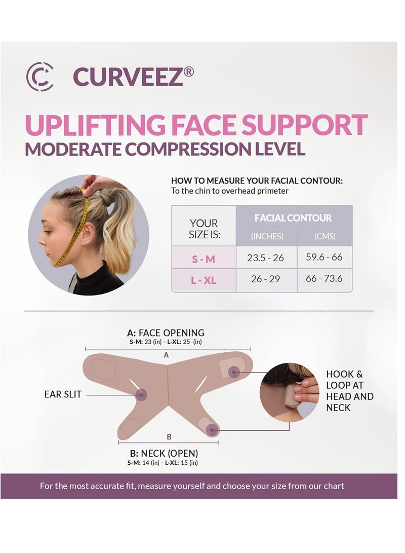 CURVEEZ CURVEEZ Face Toning Belt Post Surgery Lipo Compression Chin Strap For Women | Faja Mentonera Reductora para Papada Y Cuello | For Use After Face and Chin Surgery - Image 3