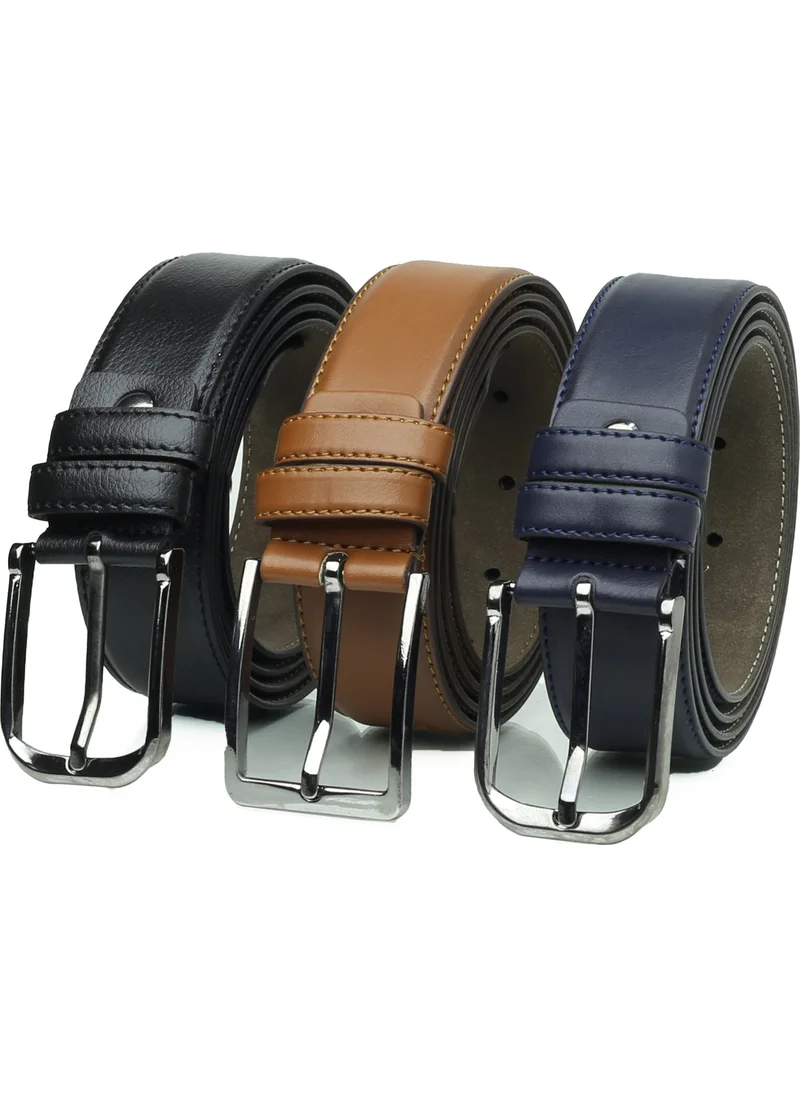 Deribond 3 Pieces Men's Classic Fabric Trouser Belt