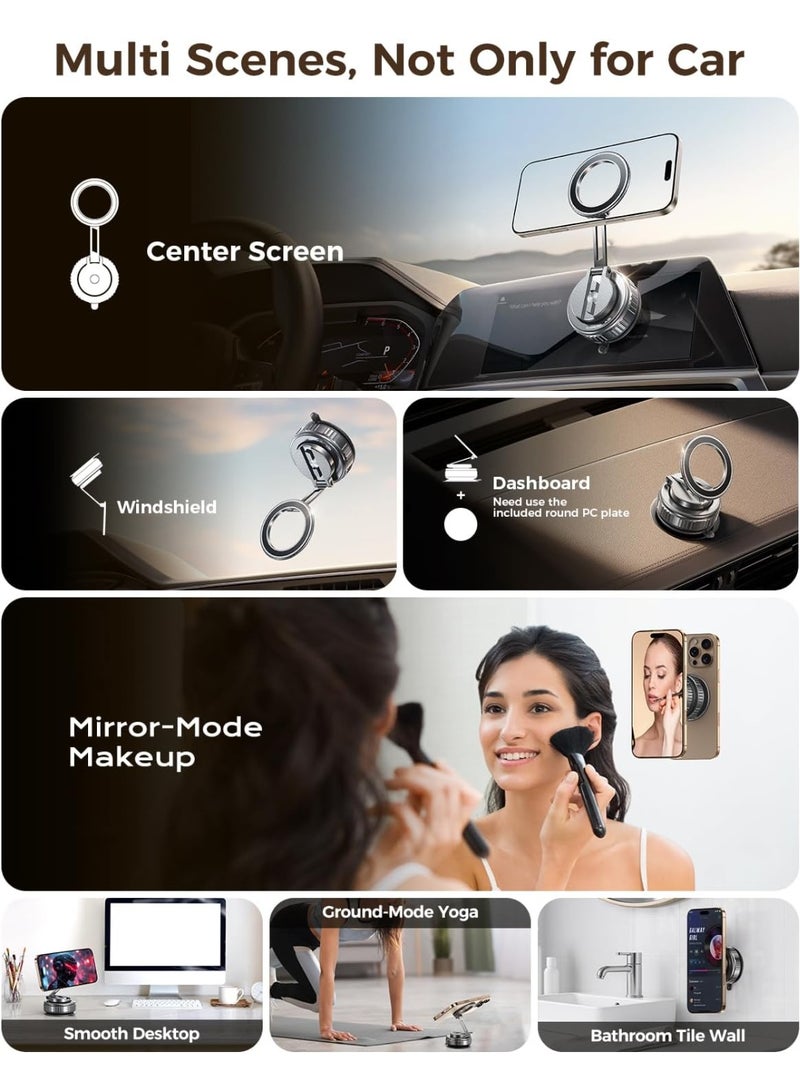 general 2026 Upgraded 360° Rotation Vacuum Magnetic Phone Holder Stand,for Magsafe Suction Cup Phone Mount [109+LBS Strongest Suction & Magnetic] Adjustable Swivel Lock, for Your Car/Gym/Mirror/Kitchen - Image 4