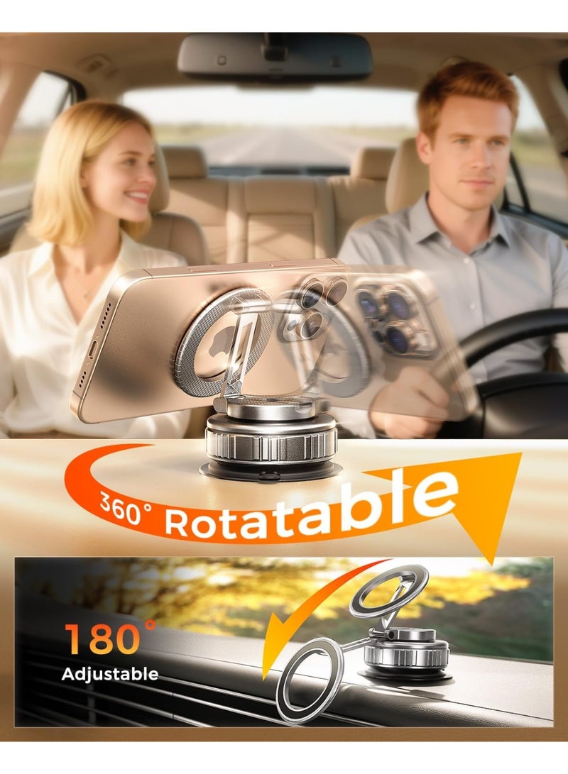 general 2026 Upgraded 360° Rotation Vacuum Magnetic Phone Holder Stand,for Magsafe Suction Cup Phone Mount [109+LBS Strongest Suction & Magnetic] Adjustable Swivel Lock, for Your Car/Gym/Mirror/Kitchen - Image 3