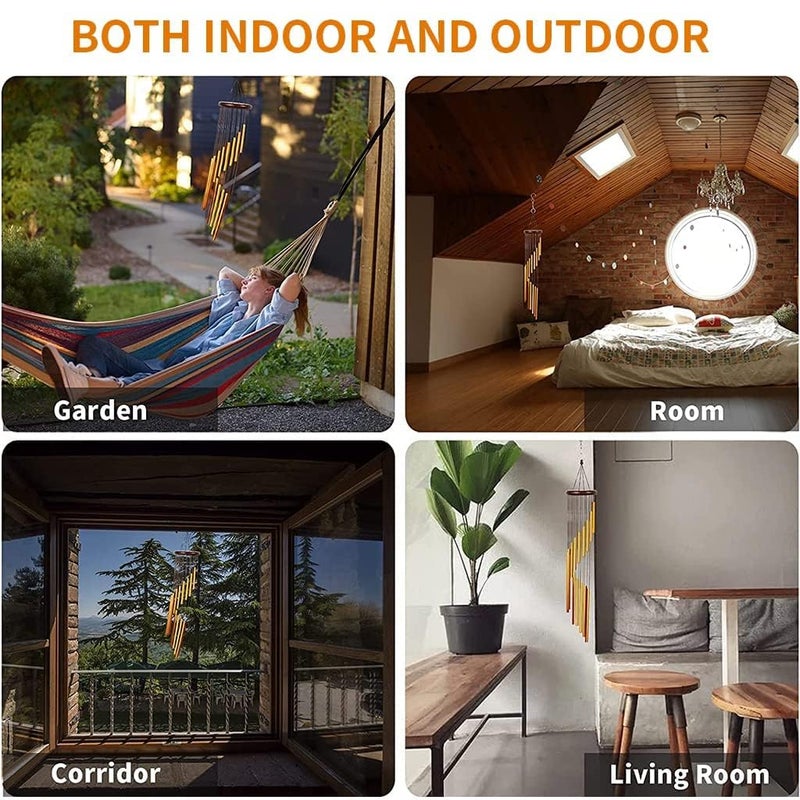 KPS 6 Tubes Wind Chimes for Outside Deep Tone for GardenHomeYardBalconyOffice Decor Memorial Tool with Metal Hook Hanging Bell Positive Energy Accessories Pack of 1Multicolor - Image 5