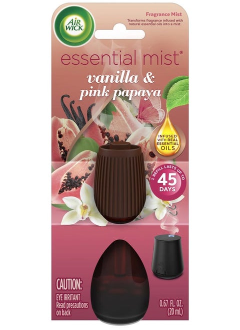 Essential Mist Refill, 1 ct, Vanilla and Pink Papaya, Essential Oils Diffuser, Air Freshener