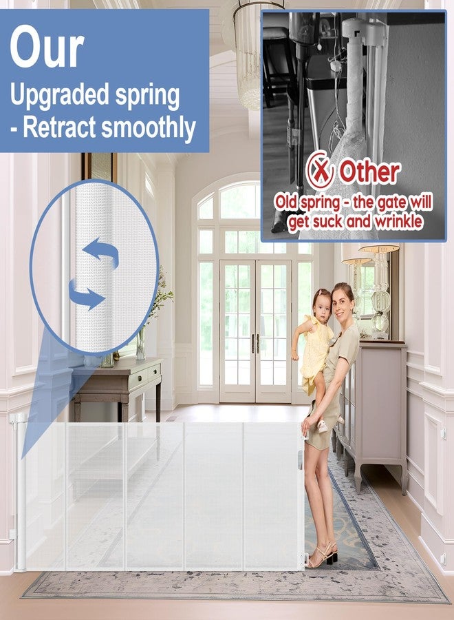Sair pet Reinforced 120 Inch Extra Wide Retractable Baby Gates Extra Wide Baby Gates for Large Openings 33 Inch Tall Retractable Dog Gate for The House 10ft Long Dog Gate Indoor Barrier with Reinforced Strips - Image 5