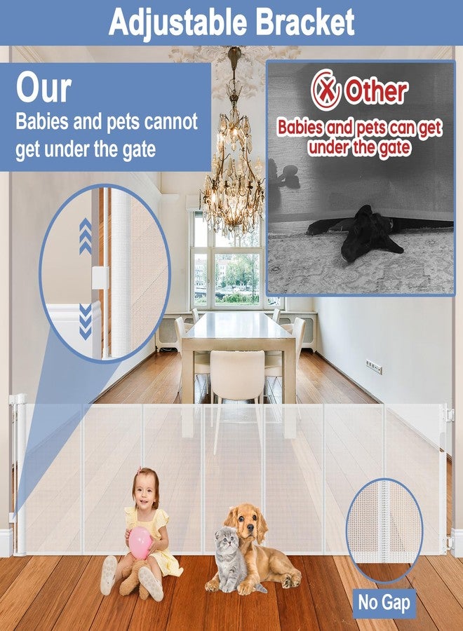 Sair pet Reinforced 120 Inch Extra Wide Retractable Baby Gates Extra Wide Baby Gates for Large Openings 33 Inch Tall Retractable Dog Gate for The House 10ft Long Dog Gate Indoor Barrier with Reinforced Strips - Image 4