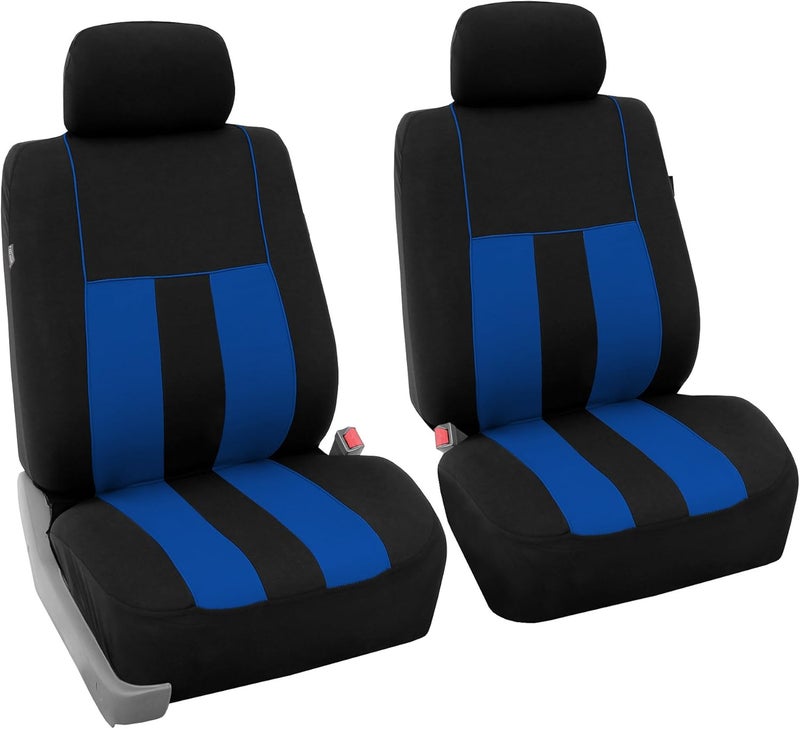 FH Group Car Seat Covers Full Set Blue Cloth - Universal Fit, Automotive Seat Covers, Low Back Front Seat Covers, Airbag Compatible, Split Bench Rear Seat, Washable Car Seat Cover for SUV, Sedan, Van - Image 5