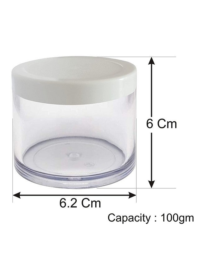 BH PLAST [ Pack of 4 PCS] 100 Gram Acrylic Cosmetic JAR for Body Butters, Creams, LIPBALM and Scrubs, Cosmetic Grade Travel Friendly JAR - Image 3