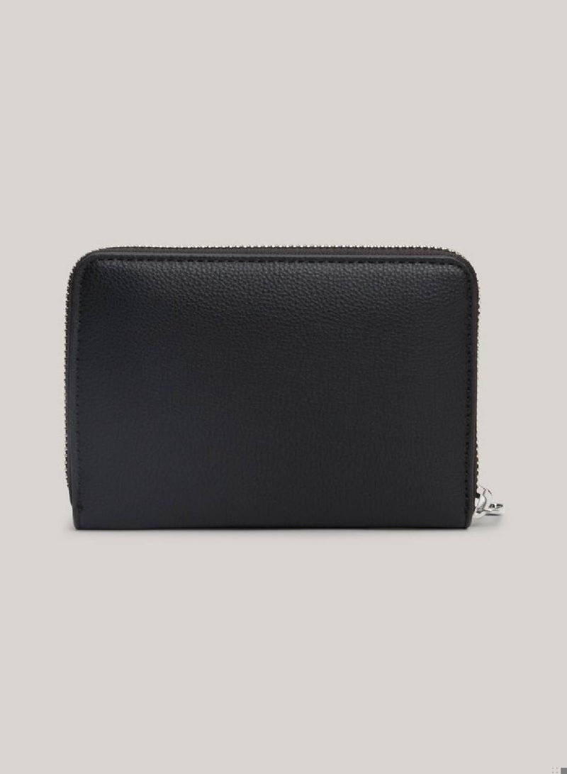 TOMMY HILFIGER Women's Essential Th Monogram Medium Zip-Around Wallet -  Recycled polyester mix, Black - Image 2