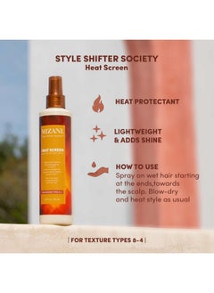 Mizani Mizani Style Shifter Society Heat Screen Heat Protectant Spray | Anti-Frizz | Glossy Shiny Finish | For Textured, Curly and Coily Hair | 8.5 Fl. Oz  - Image 3