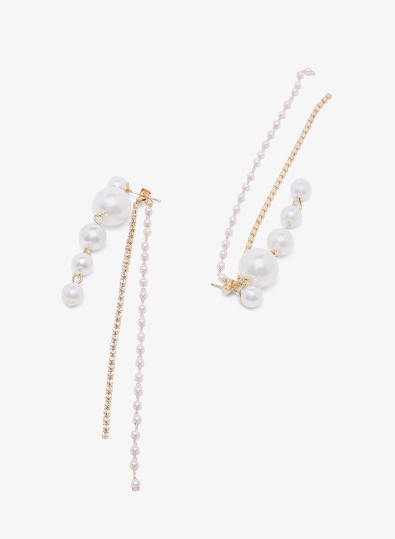 ELLA Dainty Pearl Drown Down Earrings - Image 1