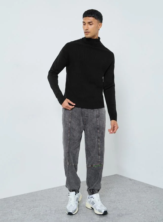 Styli Styli Men Black Turtleneck Sweater