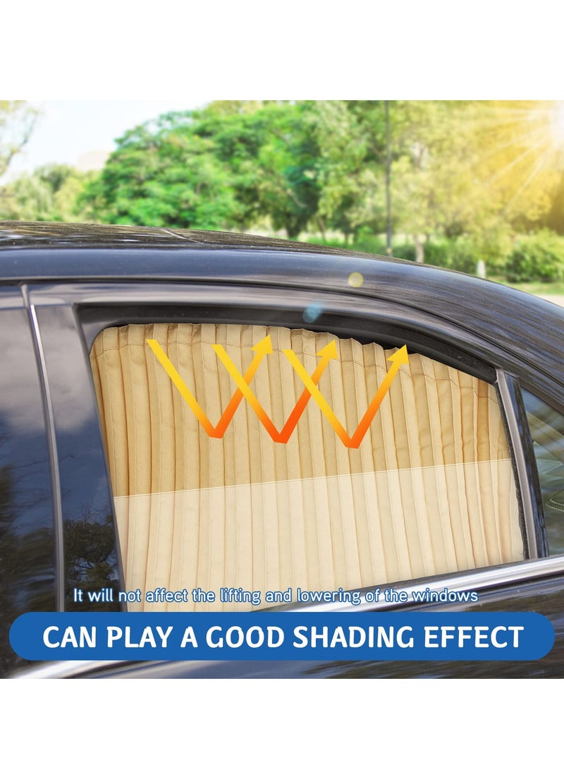 4 Piece Slidable Magnetic Car Side Window Sun Shade Curtain Gold - Image 5