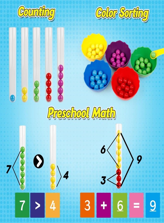 Broytain Counting and Color Sorting Toys for Toddlers,Math Manipulatives Match Games Educational Learning Fine Motor Skills,STEM Preschool Kindergarten Learning Activities - Image 2