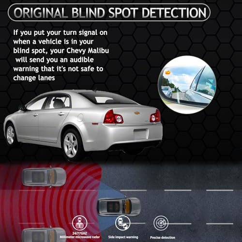 Grterokky Left Mirror Glass w/Heated|Blind Spot Detection compatible for Chevrolet Malibu 2016-21 Driver Side Rear View Mirror Glass Replacement 23372273 - Image 4