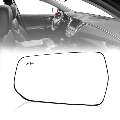 Grterokky Left Mirror Glass w/Heated|Blind Spot Detection compatible for Chevrolet Malibu 2016-21 Driver Side Rear View Mirror Glass Replacement 23372273 - Image 1