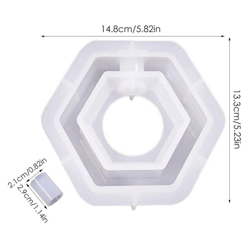 Oytra Resin Mold Hexagon Silicone Plant Mould with Tube (14cm x 14cm) Art and Craft Unique Pots Home Decor for Beginners Artists - Image 2