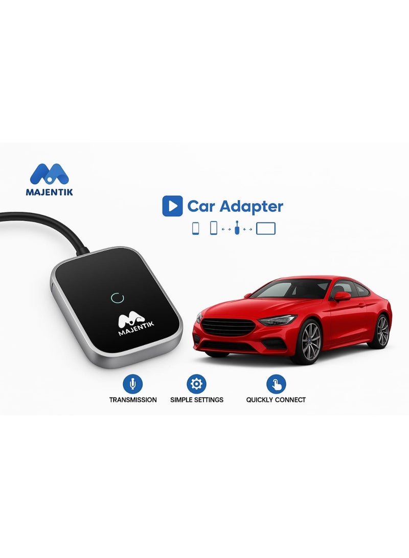 ماجنتيك محول لاسلكي كار بلاي Majentik CarPlay وAndroid Auto - محول لاسلكي سريع ومستقر للاتصال بـ CarPlay/Android Auto - أداء فائق: ثبات لا يُضاهى، زمن انتقال منخفض، Siri/Google Assistant، متوافق مع مركبات CarPlay/Android Auto السلكية كاربلاي - Image 1