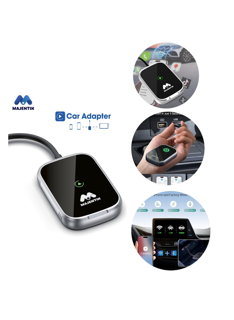 ماجنتيك محول لاسلكي كار بلاي Majentik CarPlay وAndroid Auto - محول لاسلكي سريع ومستقر للاتصال بـ CarPlay/Android Auto - أداء فائق: ثبات لا يُضاهى، زمن انتقال منخفض، Siri/Google Assistant، متوافق مع مركبات CarPlay/Android Auto السلكية كاربلاي - Image 3