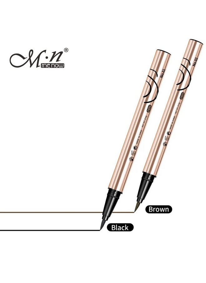 Me Now Menow Long Lasting Waterproof Liquid Eyeliner Pencil Soft Brush Tip With Quick Dry Formula Sweat Resistant And Smudge Proof Private Label Straight Liner Pen Black  - Image 4