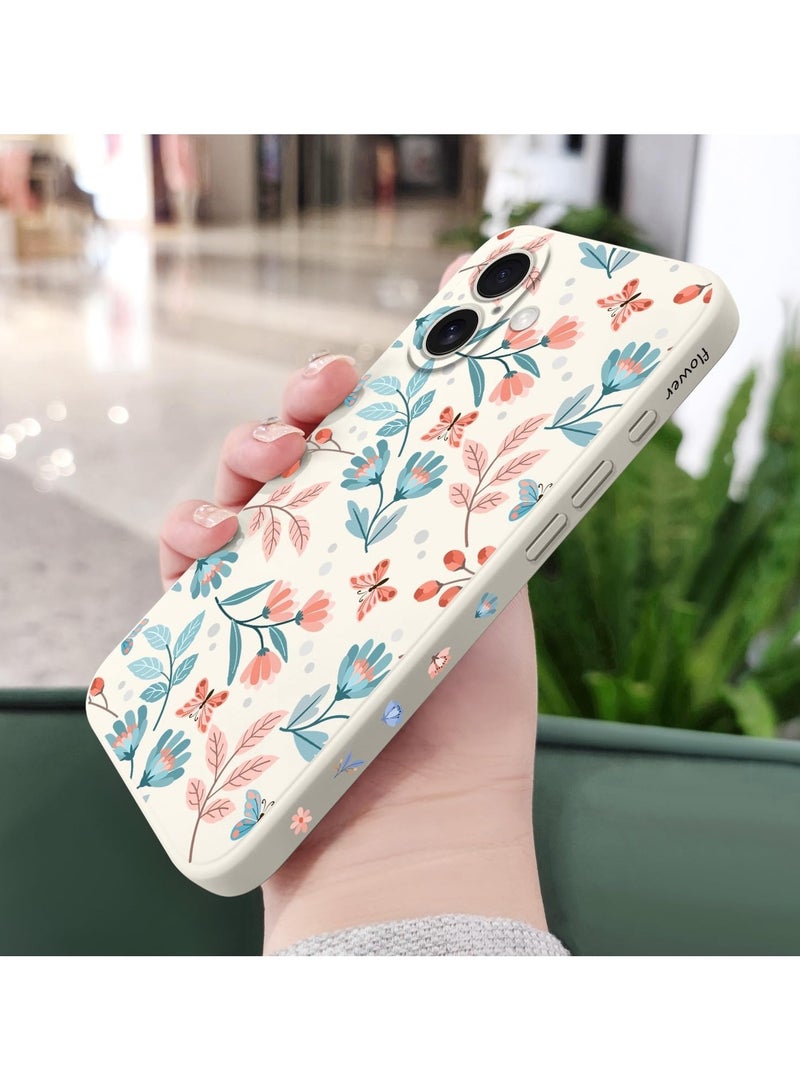 for iPhone 16 Plus Case Anti Scratch Microfiber Lining Phone Cover Silicone Ultra Slim Case for iPhone 16 Plus 6.7 inch-Leaf White - Image 4