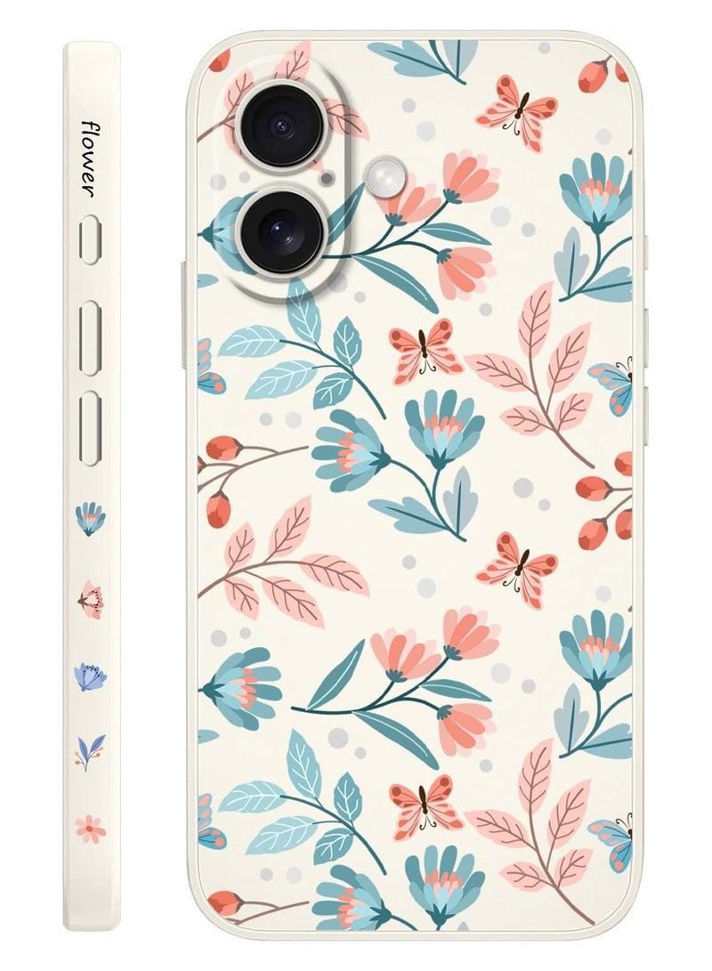 for iPhone 16 Plus Case Anti Scratch Microfiber Lining Phone Cover Silicone Ultra Slim Case for iPhone 16 Plus 6.7 inch-Leaf White - Image 1