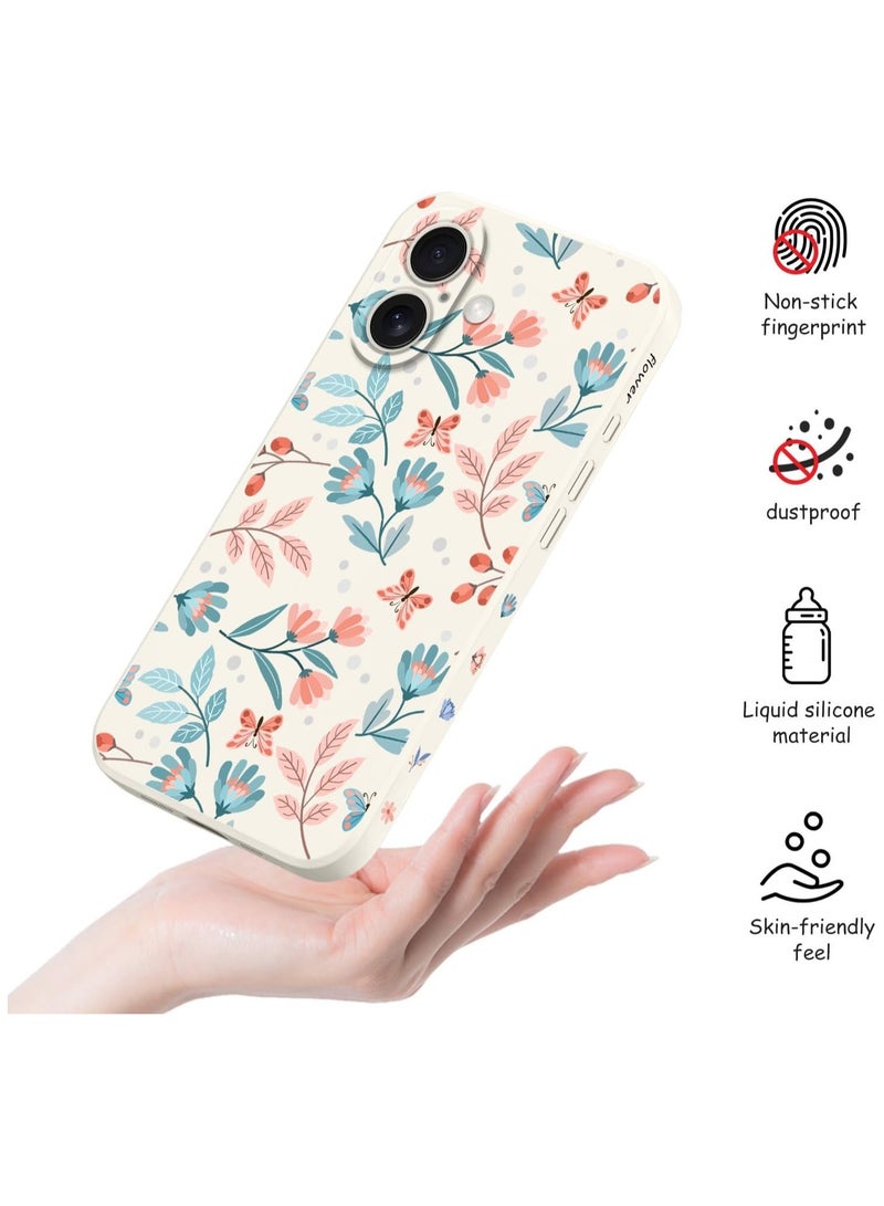for iPhone 16 Plus Case Anti Scratch Microfiber Lining Phone Cover Silicone Ultra Slim Case for iPhone 16 Plus 6.7 inch-Leaf White - Image 5
