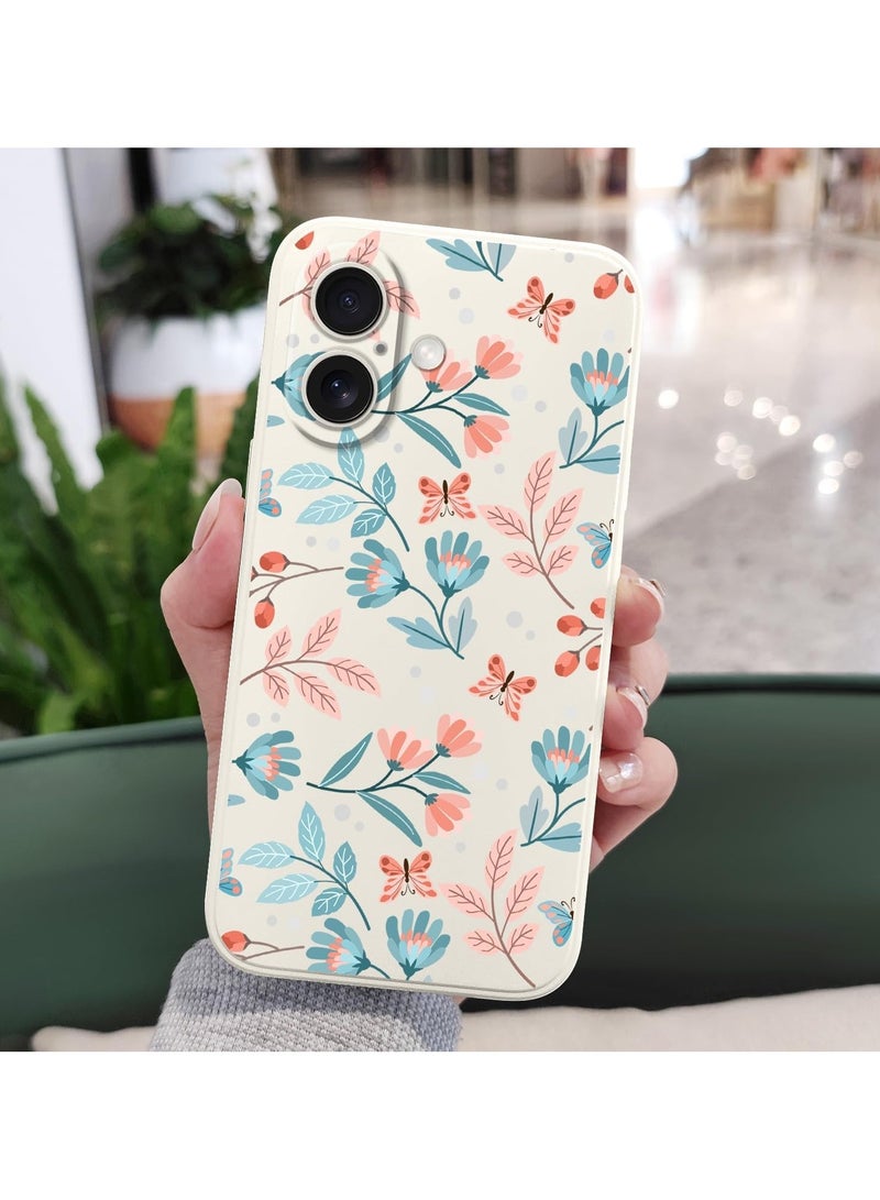 for iPhone 16 Plus Case Anti Scratch Microfiber Lining Phone Cover Silicone Ultra Slim Case for iPhone 16 Plus 6.7 inch-Leaf White - Image 3