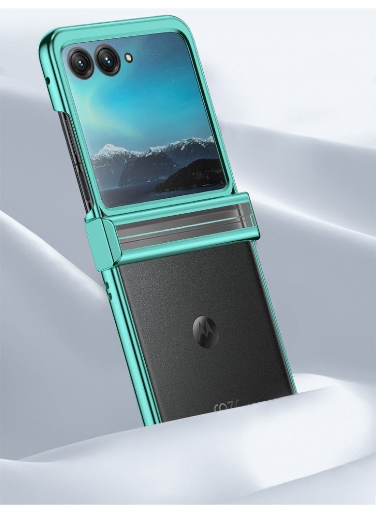 general Compatible Motorola Razr 60 Ultra Case - Green, Luxury Electroplating Texture Hard PC Transparent Case for Motorola Razr 60 Ultra 5G - Image 3