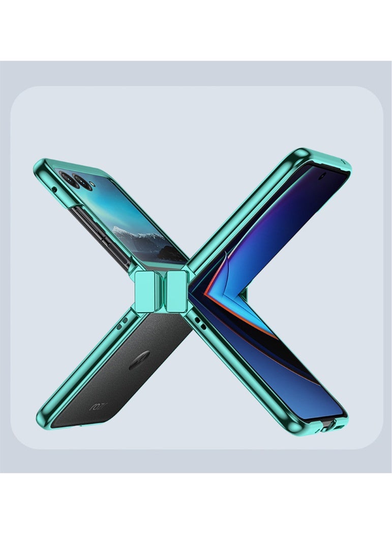 general Compatible Motorola Razr 60 Ultra Case - Green, Luxury Electroplating Texture Hard PC Transparent Case for Motorola Razr 60 Ultra 5G - Image 4