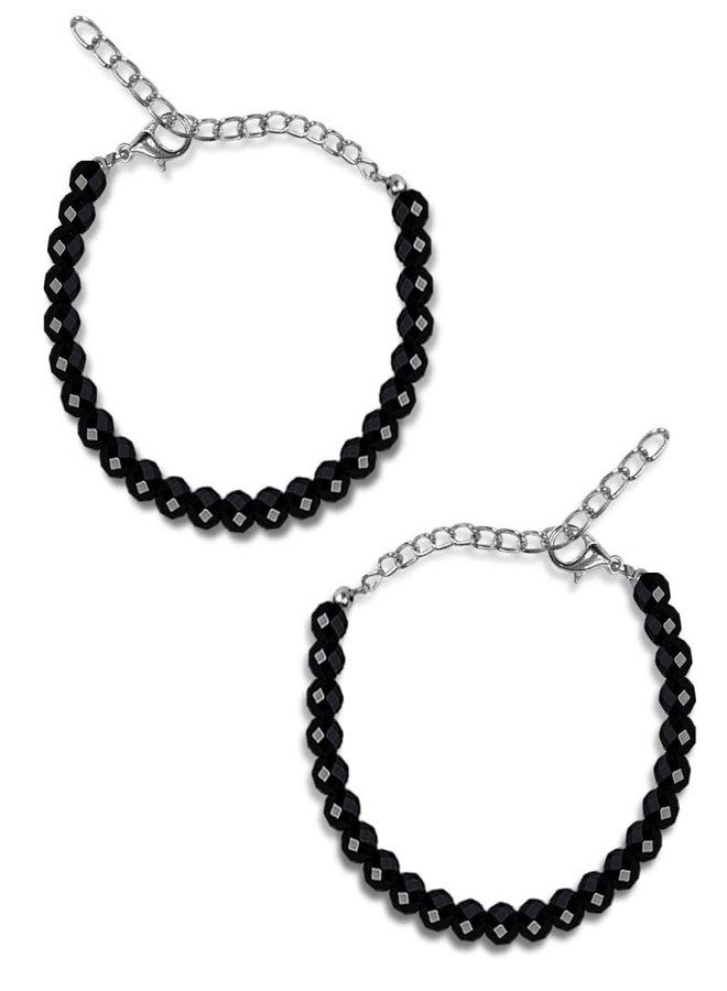 Uniqon (Set Of 2 Pcs) JAA0022-01 Adjustable Crystal Beads/Stone Toddlers/Kids Nazariya Foot/Leg Payal Chain Anklets/Bracelet For 1 Years To 5 Years New Born Baby Boys & Girls - Image 1