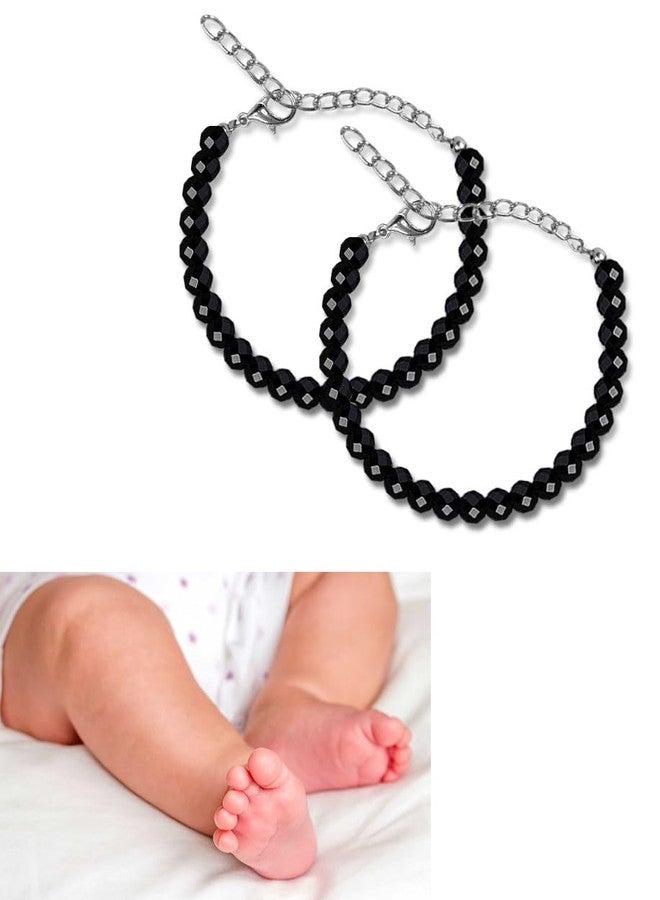 Uniqon (Set Of 2 Pcs) JAA0022-01 Adjustable Crystal Beads/Stone Toddlers/Kids Nazariya Foot/Leg Payal Chain Anklets/Bracelet For 1 Years To 5 Years New Born Baby Boys & Girls - Image 2