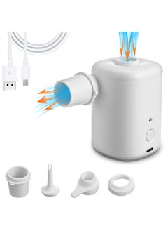 2 In 1 Air Pump with 4 Nozzles Wireless Electric Pump with 3000mah Battery Quick Fill Air / Deflate Camping Electric Pump Portable Quick Inflatable Bed Pump