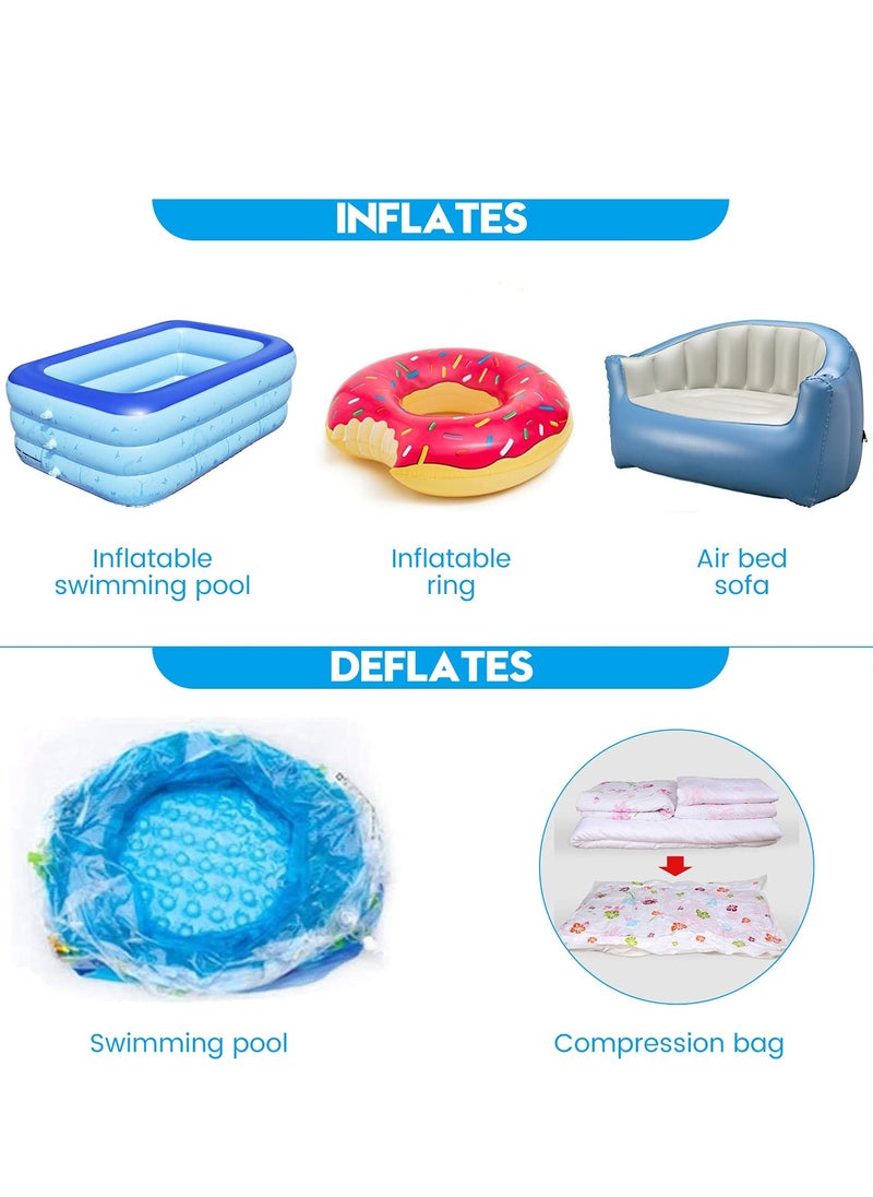 KASTWAVE - 2 In 1 Air Pump with 4 Nozzles Wireless Electric Pump with 3000mah Battery Quick Fill Air / Deflate Camping Electric Pump Portable Quick Inflatable Bed Pump - Image 1