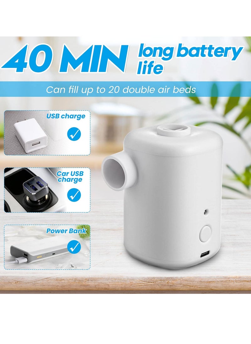 KASTWAVE - 2 In 1 Air Pump with 4 Nozzles Wireless Electric Pump with 3000mah Battery Quick Fill Air / Deflate Camping Electric Pump Portable Quick Inflatable Bed Pump - Image 1