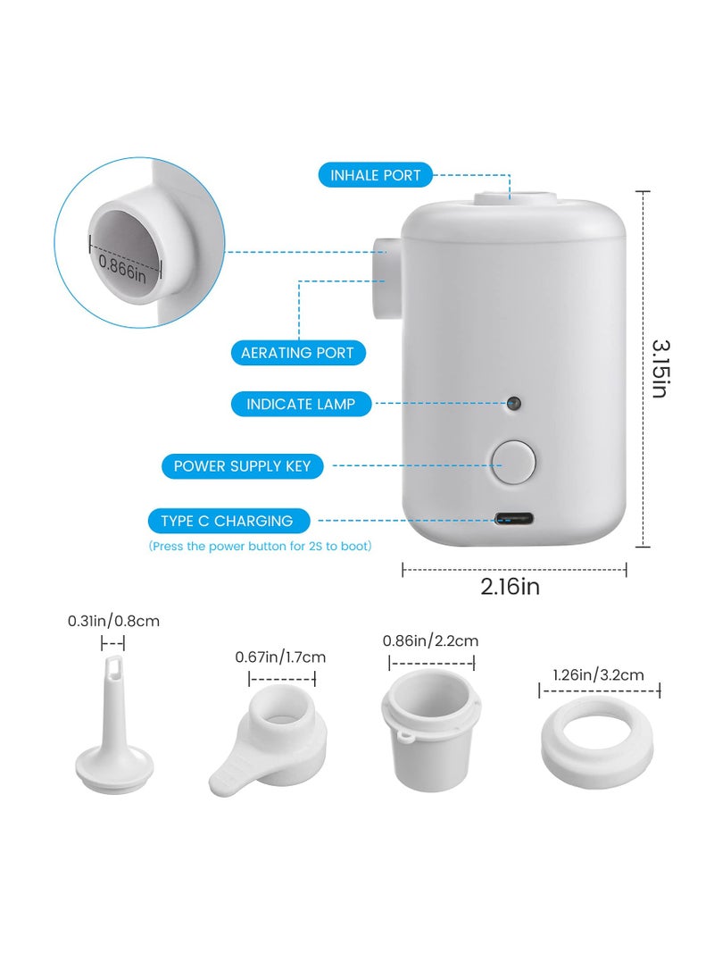 KASTWAVE - 2 In 1 Air Pump with 4 Nozzles Wireless Electric Pump with 3000mah Battery Quick Fill Air / Deflate Camping Electric Pump Portable Quick Inflatable Bed Pump - Image 1
