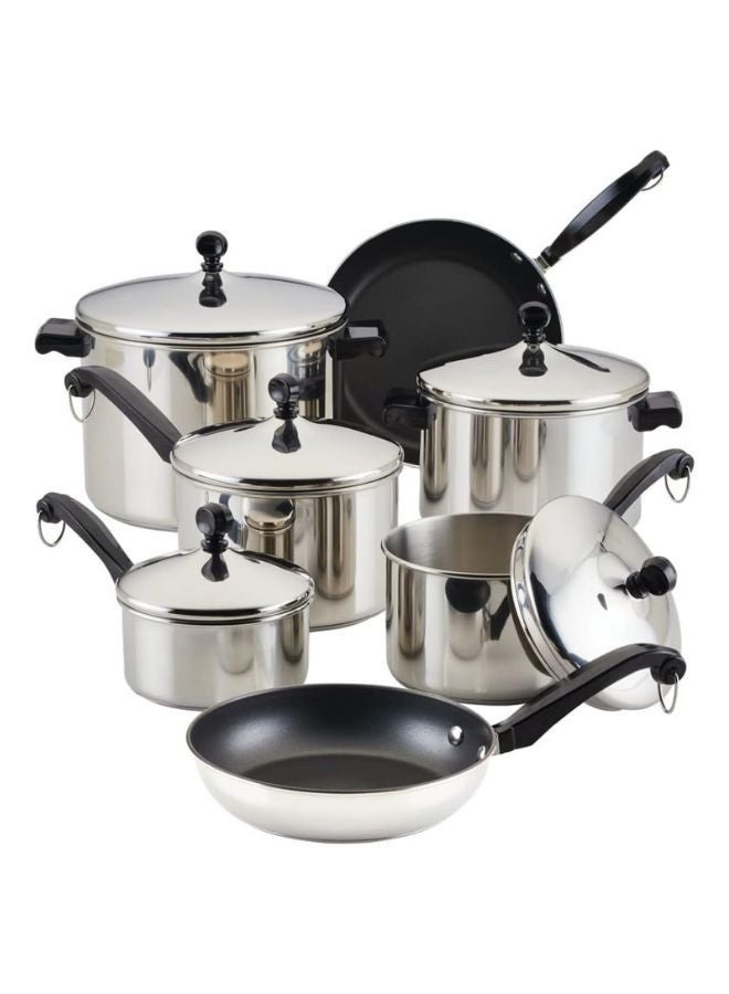 Farberware Classic Stainless Steel Cookware Pots and Pans Se | 15-Piece Cooking Set - FB50049 Silver - Image 1