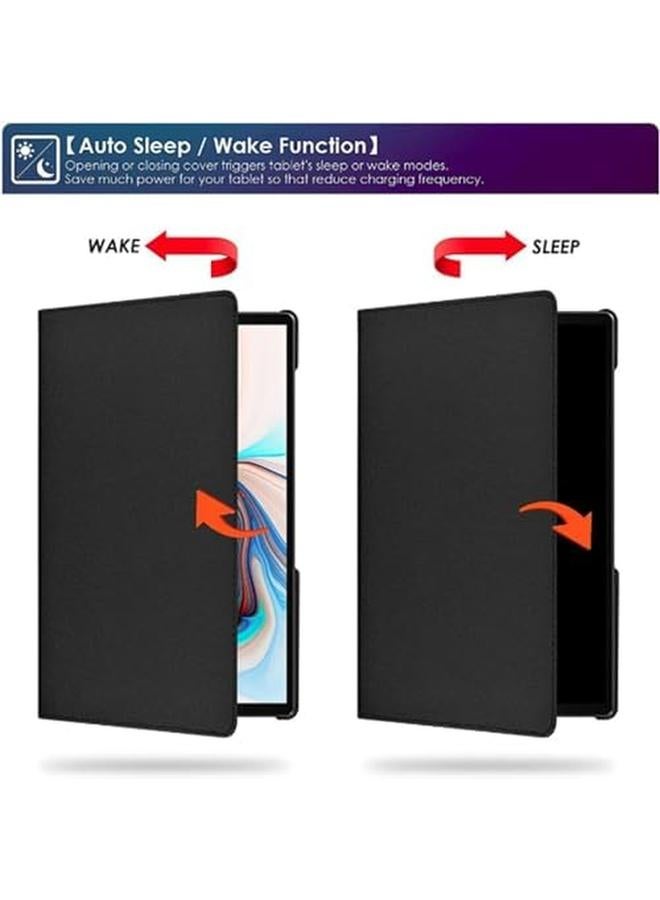 erorex Compatible For Samsung Galaxy Tab A9 Plus Case Multi Angle Swiveling Slim Cover 360 Degree Rotating Auto Wake Sleep Pu Leather Hard Back Shockproof Black - Image 3