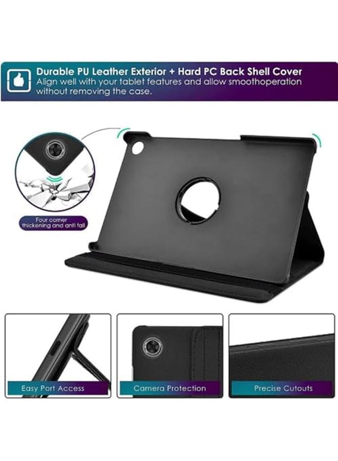 erorex Compatible For Samsung Galaxy Tab A9 Plus Case Multi Angle Swiveling Slim Cover 360 Degree Rotating Auto Wake Sleep Pu Leather Hard Back Shockproof Black - Image 4