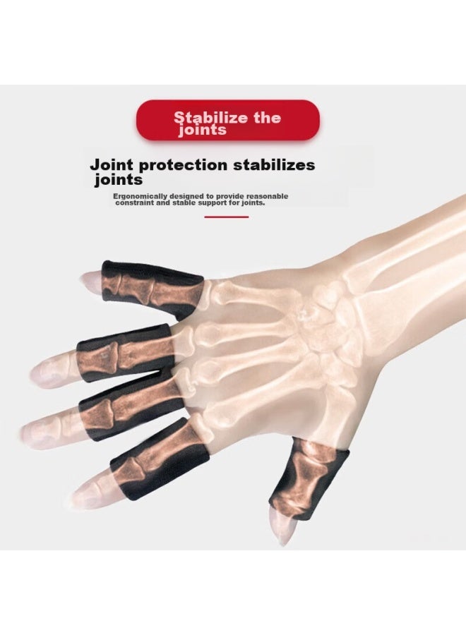 LAC Basketball And Volleyball Finger Protector, Sports Protective Gear, Non-Slip Elastic Bandage Finger Sleeve, Black, 10-Pack - Image 4