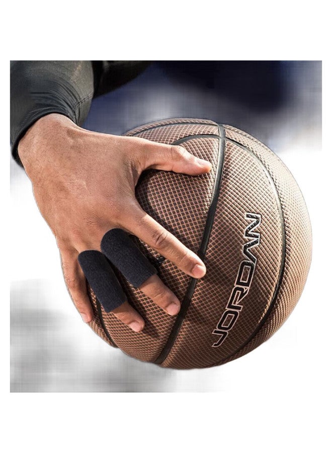 LAC Basketball And Volleyball Finger Protector, Sports Protective Gear, Non-Slip Elastic Bandage Finger Sleeve, Black, 10-Pack - Image 3