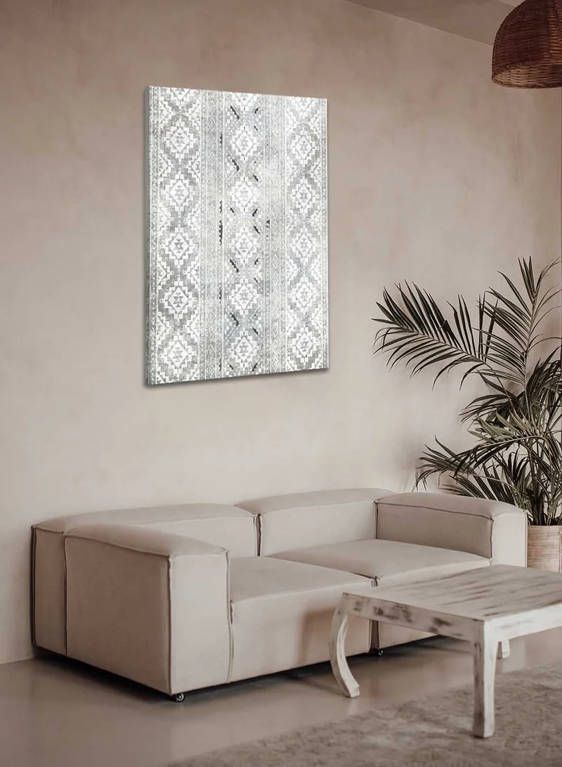 لوحة لوحة كانفاس على إطار خشبي بتصميم مستوحى من الطابع السعودي