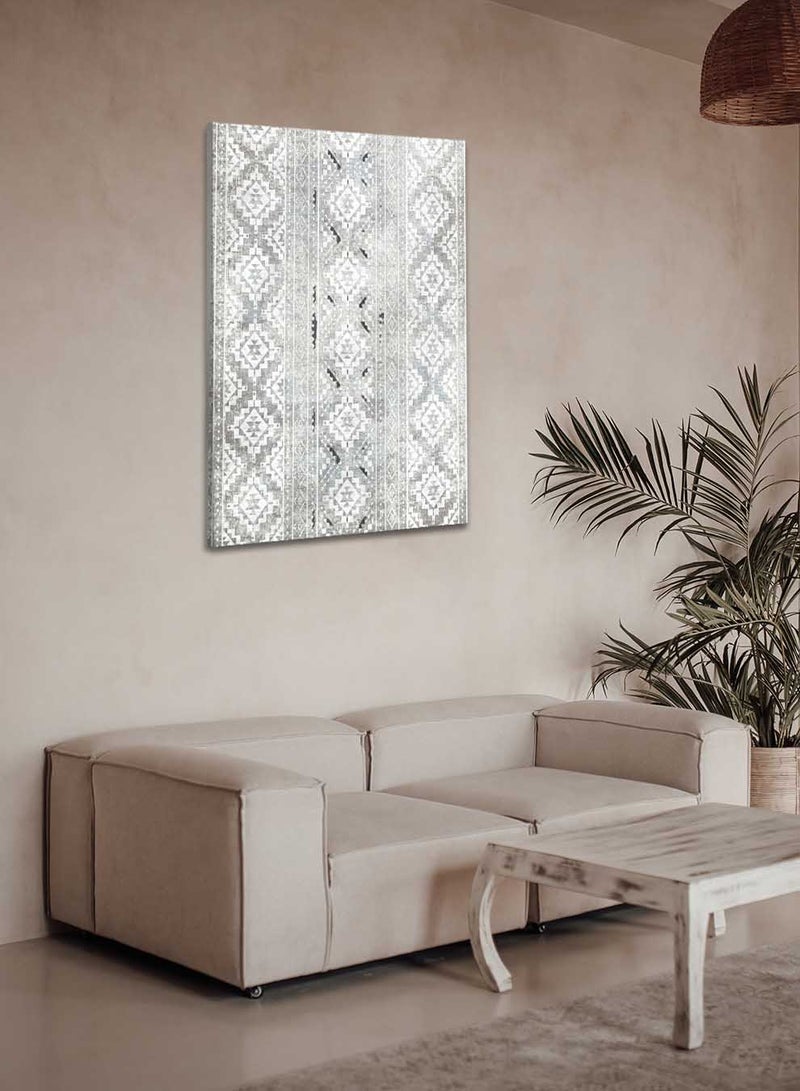 LOWHA Canvas Wall Art Stretched Over Wooden Frame with Saudi Inspired Pattern - Image 1