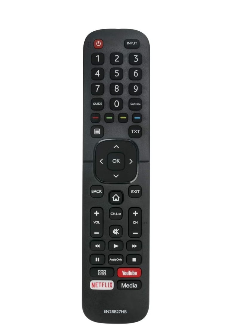 JAJEEK Remote Control EN2BB27H B Replacement for Hisense TV – Compatible with H32A5600, H39AE5500, H32A5600UK, H43A5600, H65A6100, H43AE6030, H50A6100 & More, Quick Access to Media, YouTube & Netflix  - Image 2