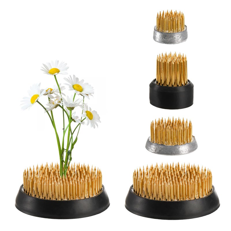 Youeon 4 Pcs Round Flower Frogs, 0.9/1/1.3/2.3" Flower Arranger Flower Fixed Tools, Japanese Flower Holder Floral Frogs Pin Frogs for Flower Arrangement, Plant Fixation and Decoration - Image 1