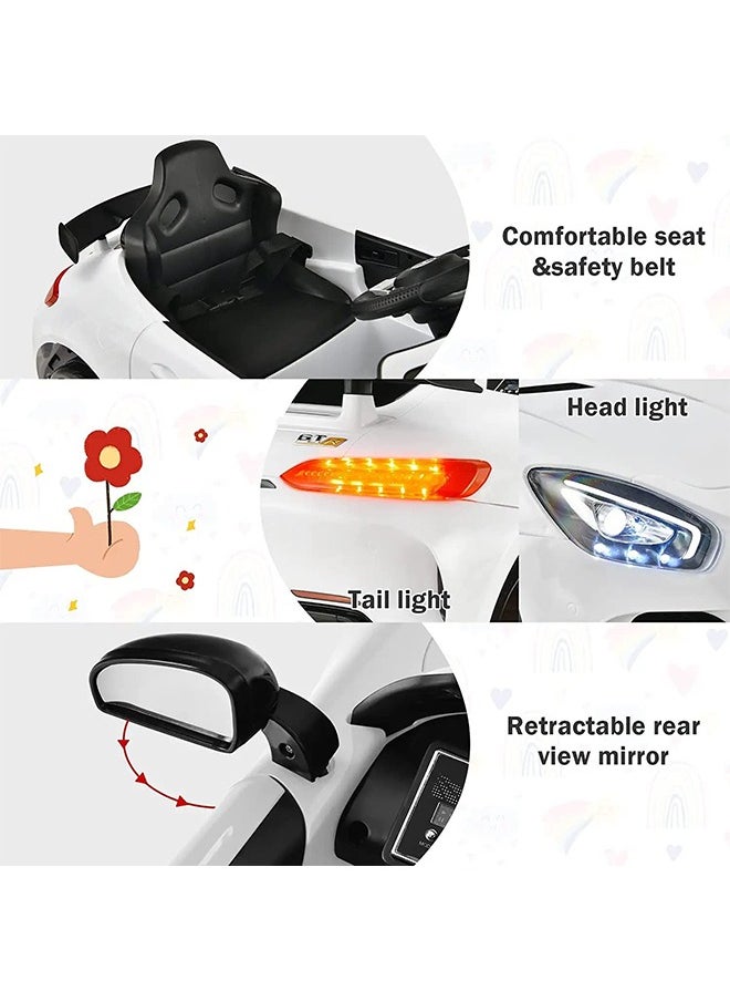 BAYBEE Licensed Benz GTR Rechargeable Battery Operated Car For Kids Ride On Baby Car With Remote Music LED Light Kids Car Electric Car Battery Operated Ride On Car For Kids 2 To 6 Years Boys/Girls White  - Image 4