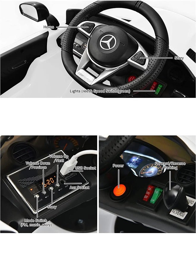 BAYBEE Licensed Benz GTR Rechargeable Battery Operated Car For Kids Ride On Baby Car With Remote Music LED Light Kids Car Electric Car Battery Operated Ride On Car For Kids 2 To 6 Years Boys/Girls White  - Image 3
