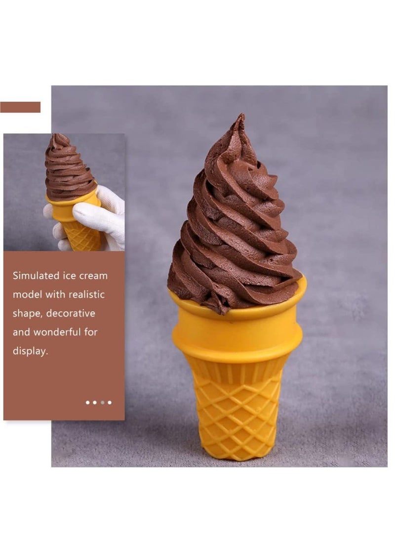 Zikra Fake Ice Cream Cone Artificial Ice Cream Model Pretend Play Kitchen Food Toy for Shop Window Display Decor Party Photo Props(4Pcs) - Image 3